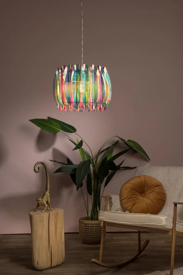 Lucide GLINSTAR - Pendant light - Ø 40 cm - 1xE27 - Multicolor - atmosphere 1